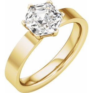 Hexagon Cut Engagement Ring