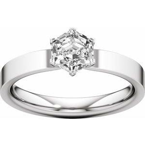 Hexagon Cut Engagement Ring