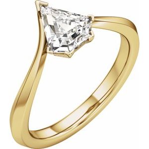 Hidden Halo-Style Shield-Cut Engagement Ring