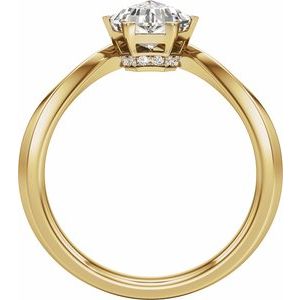 Hidden Halo-Style Shield-Cut Engagement Ring
