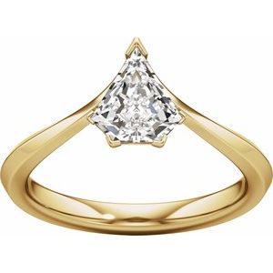 Hidden Halo-Style Shield-Cut Engagement Ring