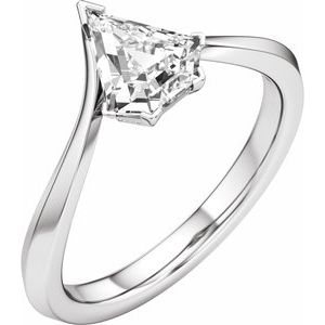 Hidden Halo-Style Shield-Cut Engagement Ring