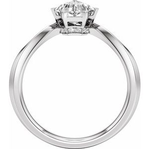 Hidden Halo-Style Shield-Cut Engagement Ring
