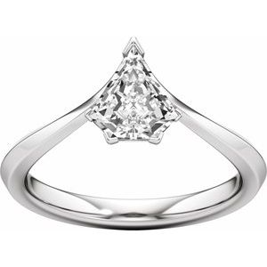 Hidden Halo-Style Shield-Cut Engagement Ring