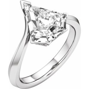 Hidden Halo-Style Shield-Cut Engagement Ring