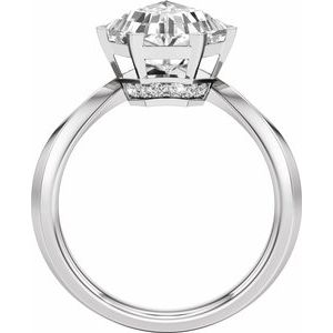 Hidden Halo-Style Shield-Cut Engagement Ring