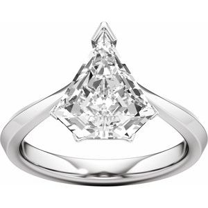 Hidden Halo-Style Shield-Cut Engagement Ring