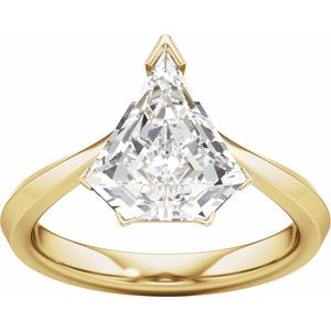 Hidden Halo-Style Shield-Cut Engagement Ring