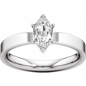 Elongated Hexagon Cut Engagement Ring