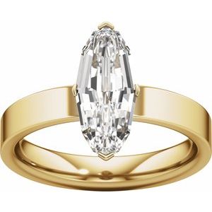 Elongated Oval Cut Engagement Ring