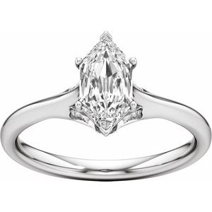 Prestige Engagement Ring - Elongated Hexagon Cut with Hidden Halo