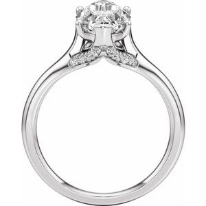 Prestige Engagement Ring - Oval Cut with Hidden Halo