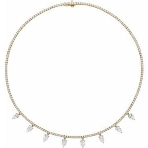 Diamond tennis Necklace & Pear Diamonds
