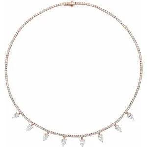 Larmes de Versailles, Diamond Pear Drop Tennis Necklace