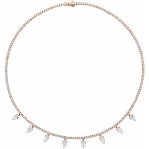 Diamond tennis Necklace & Pear Diamonds