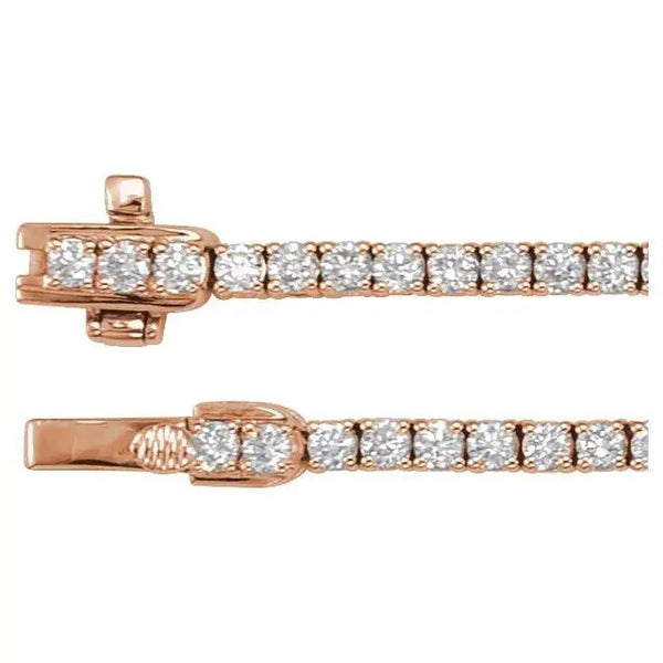 Beucher Paris Larmes de Versailles diamond pear drop tennis necklace clasp detail in rose gold