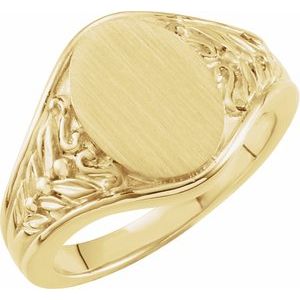 Oval Signet Ring Floral
