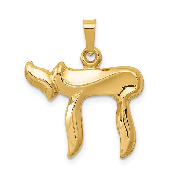 Chai Symbol Pendant, Yellow Gold