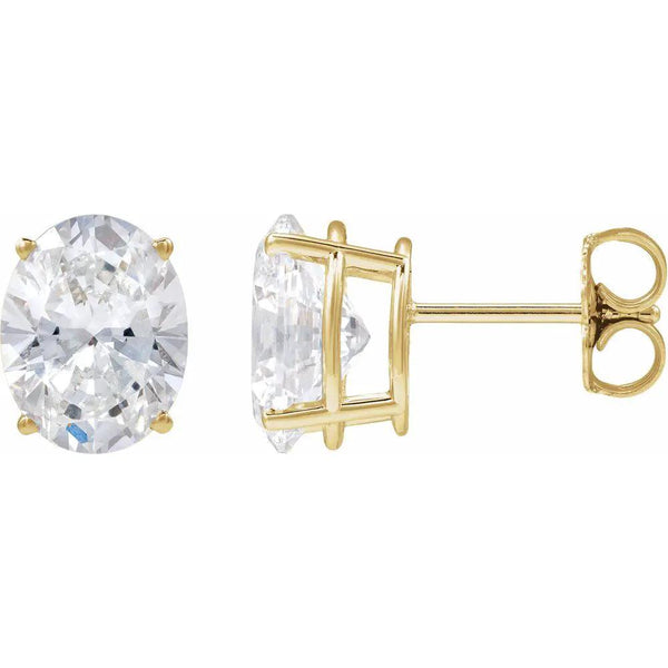 Les Etoiles de Madeleine, 2 CTW CTW Oval Diamonds Earrings Studs