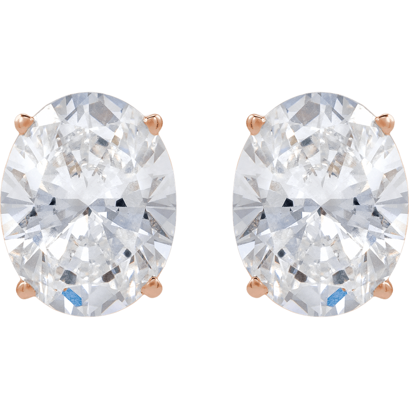 Les Etoiles de Madeleine, 5 CTW Oval Diamonds Earrings Studs