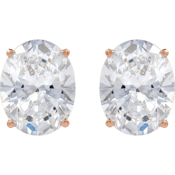 Les Etoiles de Madeleine, 5 CTW Oval Diamonds Earrings Studs
