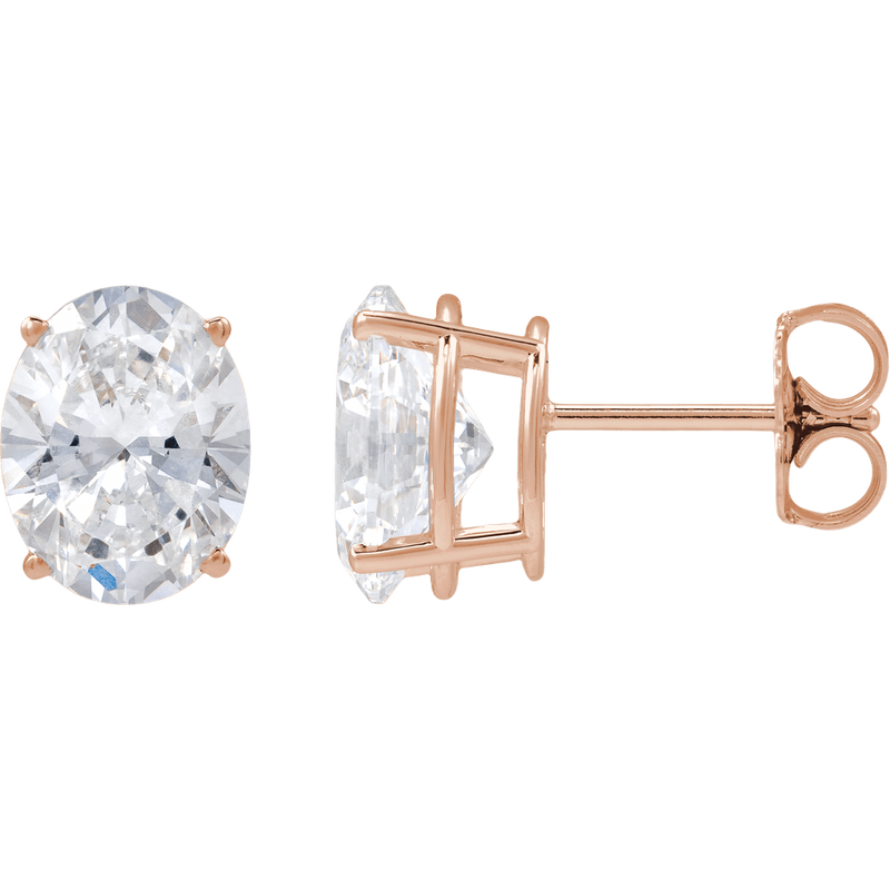 Les Etoiles de Madeleine, 5 CTW Oval Diamonds Earrings Studs