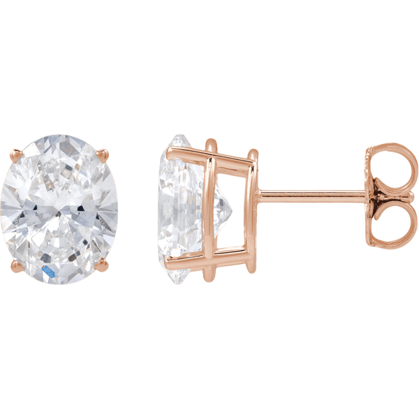 Les Etoiles de Madeleine, 5 CTW Oval Diamonds Earrings Studs