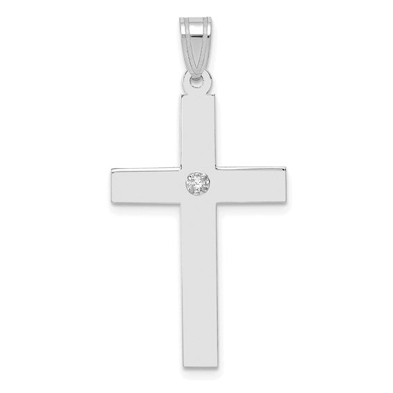 La Simple Croix Diamanté, Gold Cross Pendant