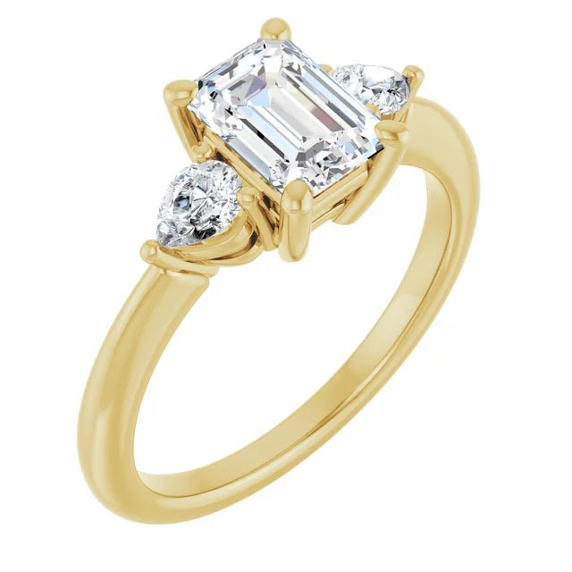 Three-Stone Engagement Ring - Emerald Cut