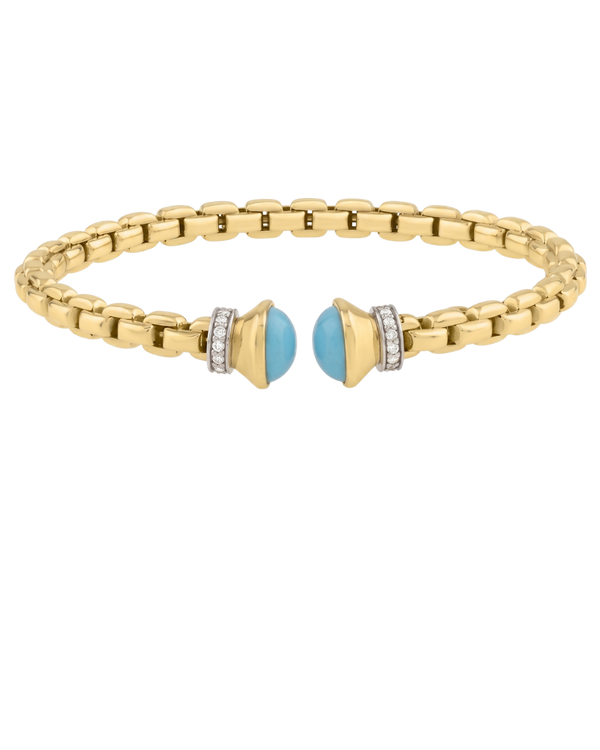 Azur de la Côte, Turquoise Diamond Box-Link Bangle