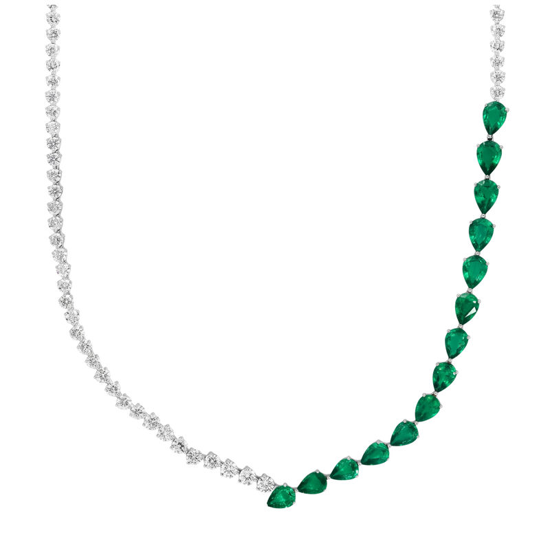 Éclat de Versailles, Pear Emerald Cascade Necklace