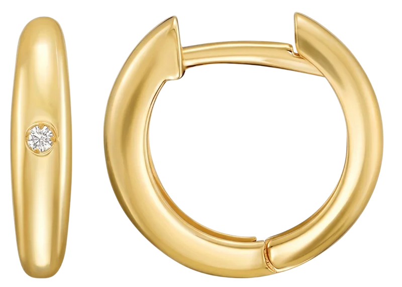 Reflet de Montmartre, Yellow Gold Diamond Hoop Earrings