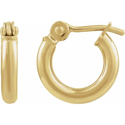 Round Tube Gold Hoop Earrings