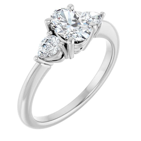 Three-Stone Engagement Ring - Oval Cut