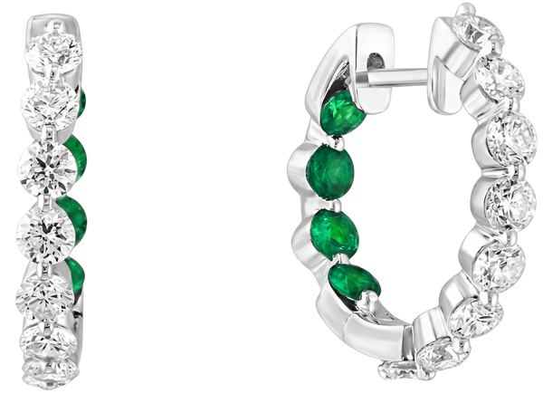 Verger Médicis Diamond Emerald Hoop Earrings