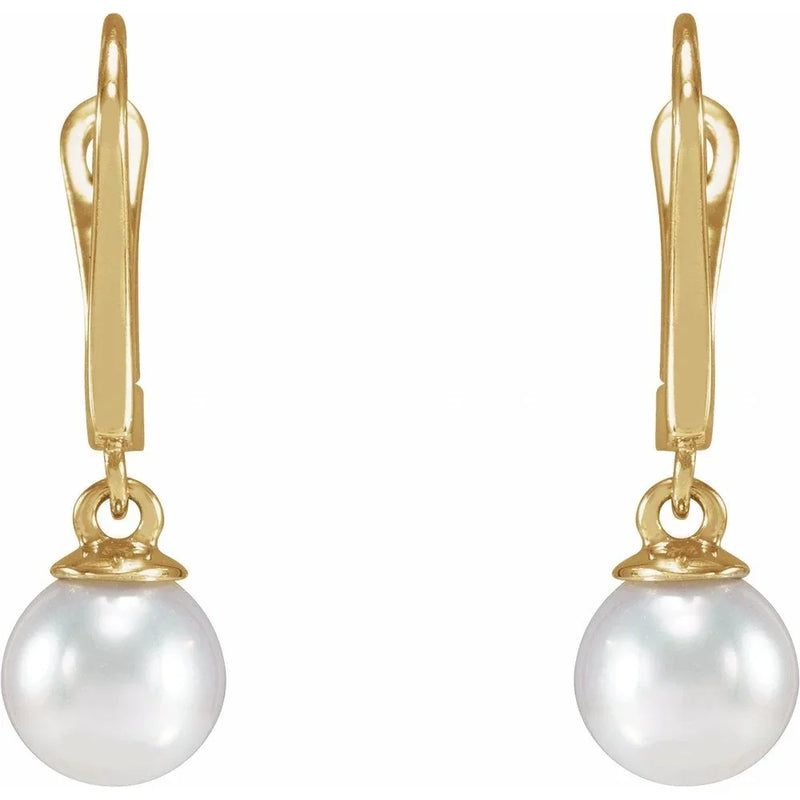 Lumière de la Côte d'Azur, Pearl Lever Back Earrings