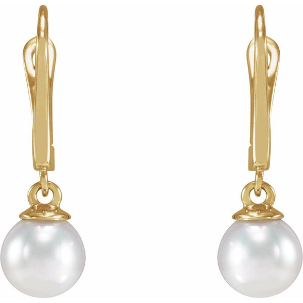 Lumière de la Côte d'Azur, Pearl Lever Back Earrings