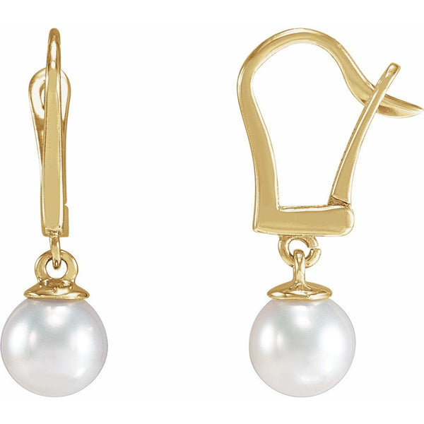 Lumière de la Côte d'Azur, Pearl Lever Back Earrings