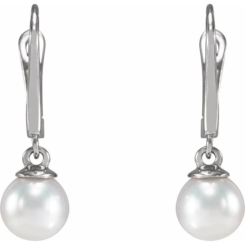Lumière de la Côte d'Azur, Pearl Lever Back Earrings