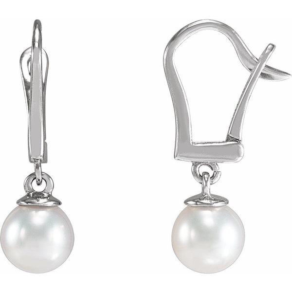 Lumière de la Côte d'Azur, Pearl Lever Back Earrings