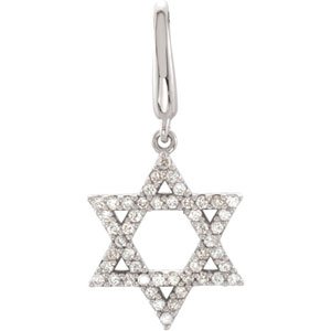 Natural Diamond Star of David Charm Pendant