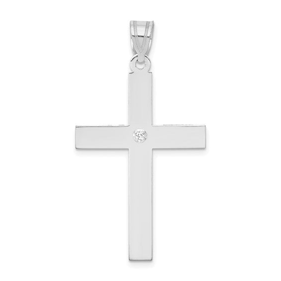 La Simple Croix Diamanté, Gold Cross Pendant