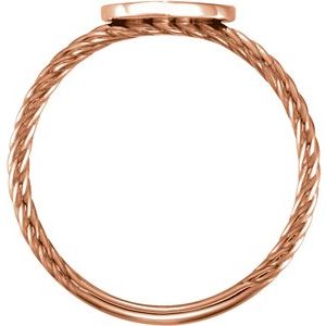 Be Posh Engravable Rope Signet Ring view 7
