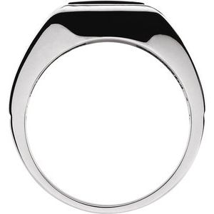 Mens Natural Onyx Bezel Signet Ring view 8