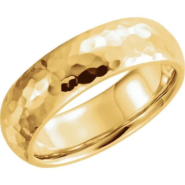 Comfort-Fit Half Round Band with Hammer Finish