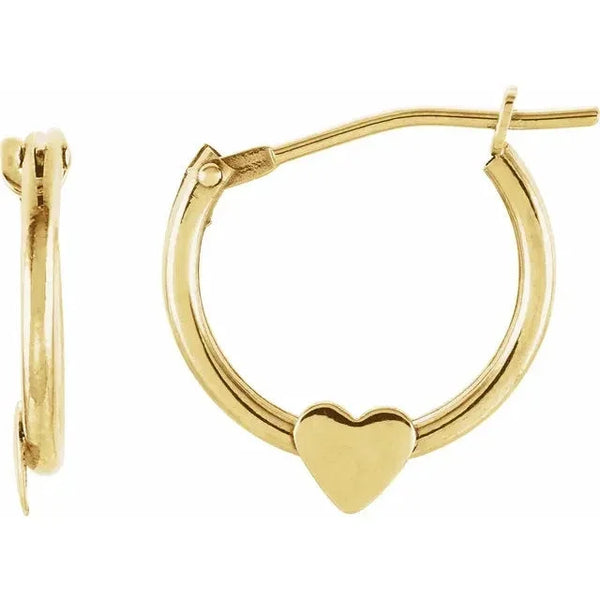 Le Cœur de Versailles, 14K Yellow Gold Heart Hoop Earrings