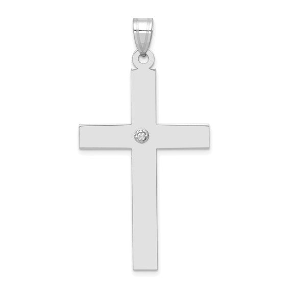 La Simple Croix Diamanté, Gold Cross Pendant