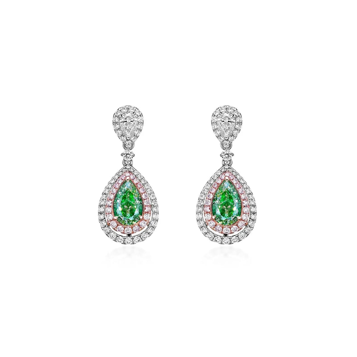 La Marquise №4, Natural Diamonds and Natural Fancy Diamonds Earrings