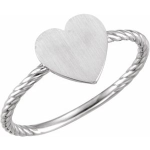 Little Heart Engravable Signet Ring