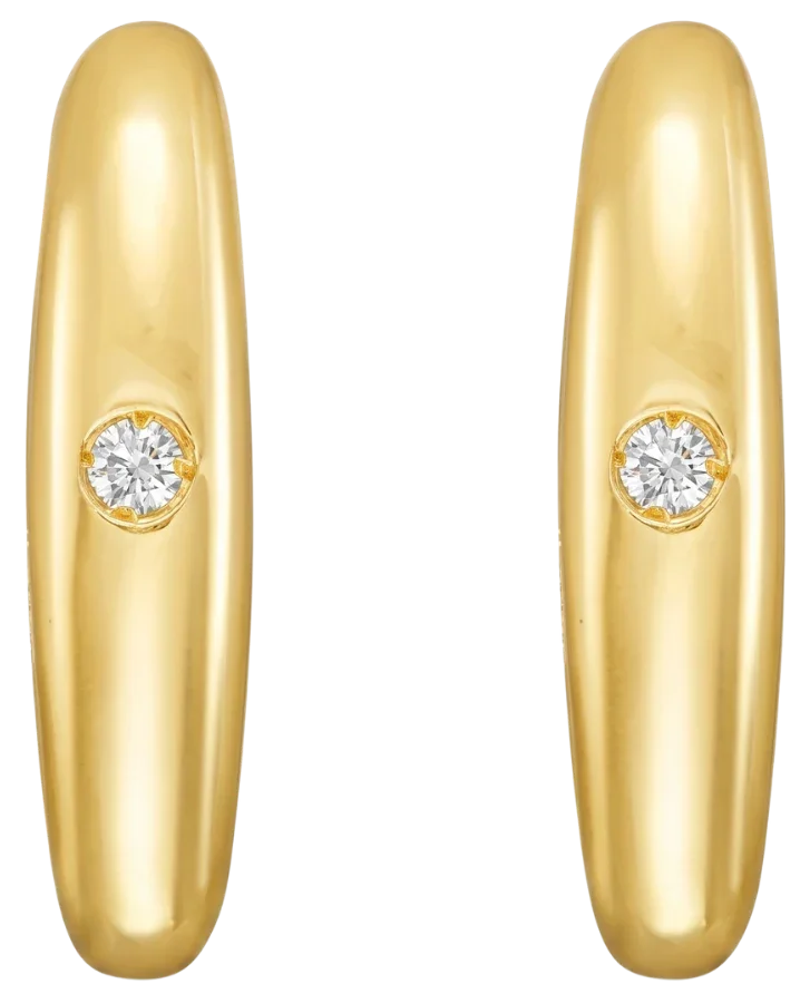 Reflet de Montmartre, Yellow Gold Diamond Hoop Earrings